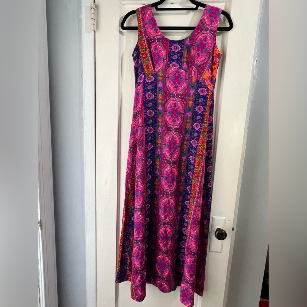 Vintage Made in Hawaii Tropical Maxi Dress 6 - Picture 1 of 11